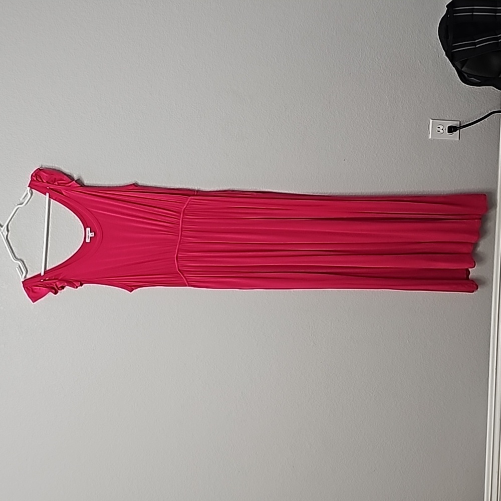 White Birch 2XL Pink Ruffle Sleeve Maxi Dress – Elegant & Flowy